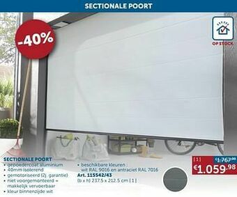 Zelfbouwmarkt Sectionale poort aanbieding