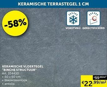 Zelfbouwmarkt Keramische vloertegel binche structuur aanbieding