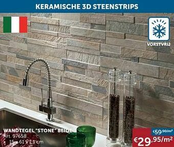 Zelfbouwmarkt Wandtegel stone beige aanbieding