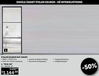 Zelfbouwmarkt Stalen deuren mat zwart trixi 3w aanbieding