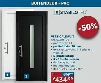 Zelfbouwmarkt Verticale ruit pvc, wit-wit aanbieding