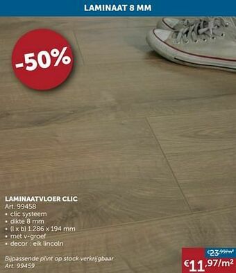 Zelfbouwmarkt Laminaatvloer clic aanbieding