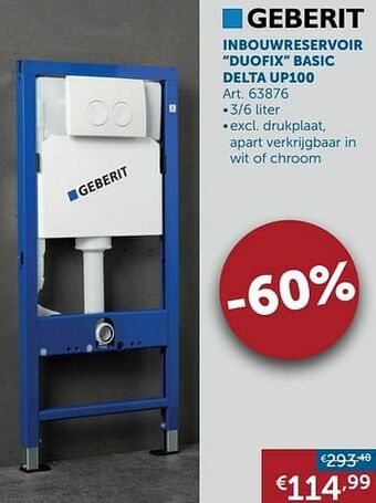 Zelfbouwmarkt Inbouwreservoir duofix basic delta up100 aanbieding