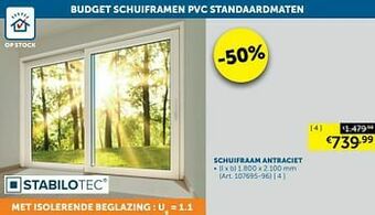 Zelfbouwmarkt Schuifraam antraciet aanbieding