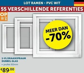 Zelfbouwmarkt 1-vl draaikipraam dubbel glas aanbieding
