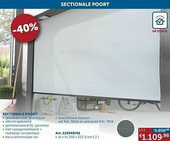 Zelfbouwmarkt Sectionale poort aanbieding