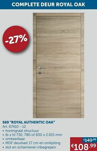 Zelfbouwmarkt S69 royal authentic oak aanbieding