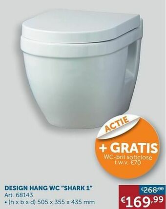 Zelfbouwmarkt Design hang wc shark 1 aanbieding