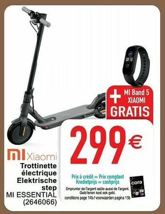 Cora Xiaomi trottinette électrique elektrische step mi essential aanbieding