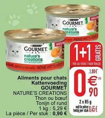 Cora Aliments pour chats kattenvoeding gourmet nature`s creations aanbieding