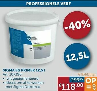 Zelfbouwmarkt Sigma eg primer aanbieding