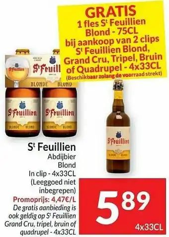 Intermarché St feuillien abdijbier blond aanbieding