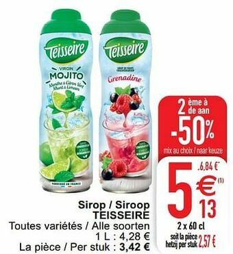 Cora Sirop - siroop teisseire aanbieding