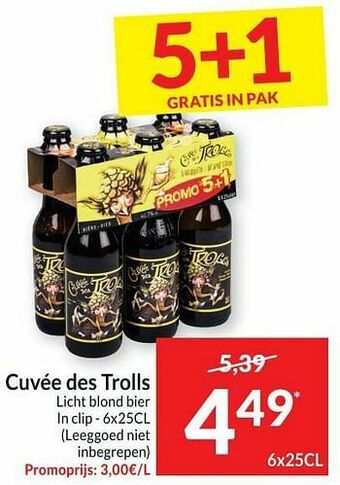 Intermarché Cuvée des trolls licht blond bier aanbieding
