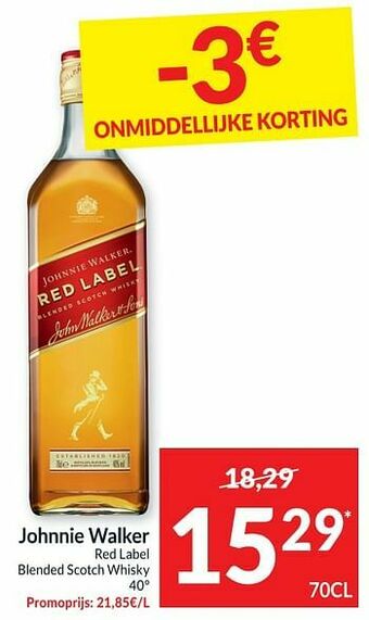 Intermarché Johnnie walker red label blended scotch whisky aanbieding