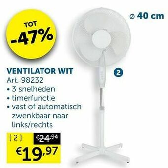 Zelfbouwmarkt Ventilator wit aanbieding