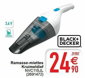 Cora Black + decker ramasse-miettes kruimeldief nvc115jl aanbieding