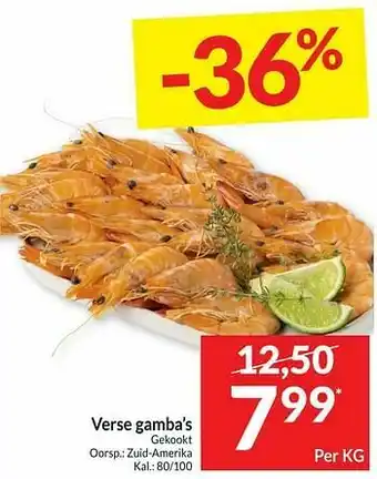 Intermarché Verse gamba`s gekookt aanbieding