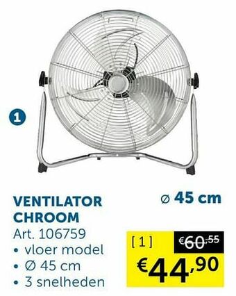 Zelfbouwmarkt Ventilator chroom aanbieding