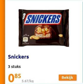 Action Snickers aanbieding