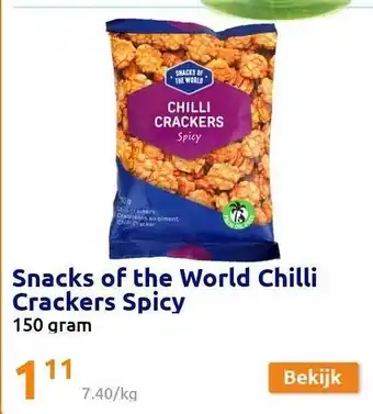 Action Snacks of the world chilli crackers spicy aanbieding