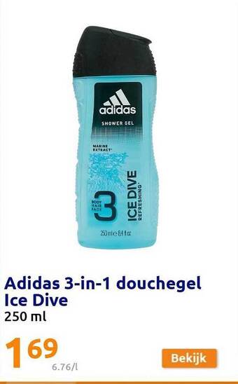 Action Adidas 3in1 douchegel ice dive aanbieding