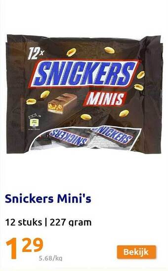 Action Snickers mini's aanbieding
