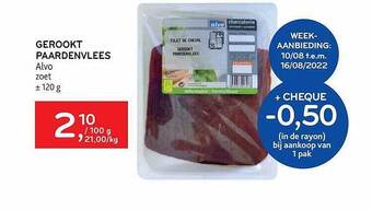Alvo Gerookt paardenvlees aanbieding