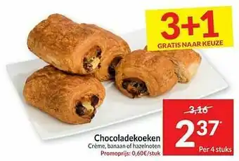 Chocoladekoeken crème, banaan of hazelnoten