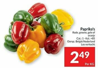 Intermarché Paprika`s rode, groene, gele of oranje aanbieding