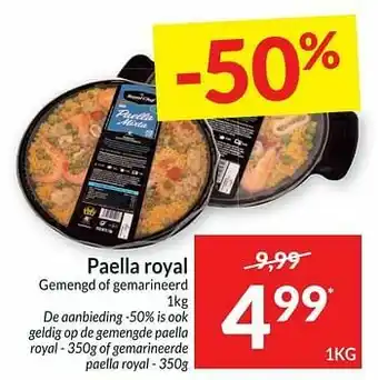 Intermarché Paella royal gemengd of gemarineerd aanbieding