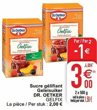 Cora Sucre gélifiant geleisuiker dr. oetker gelfix aanbieding