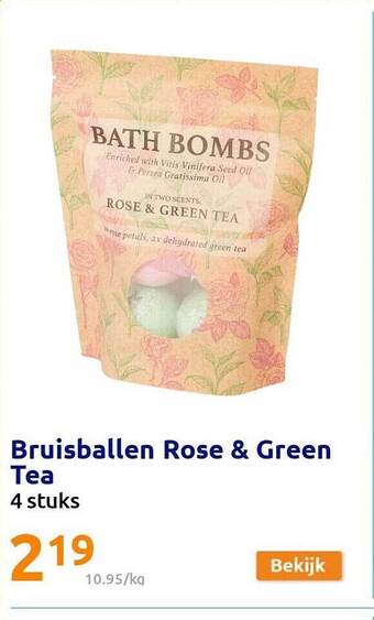 Bruisballen rose & green tea