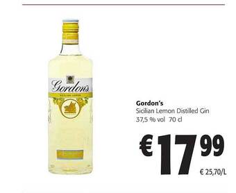 Colruyt Gordon's sicilian lemon distilled gin aanbieding