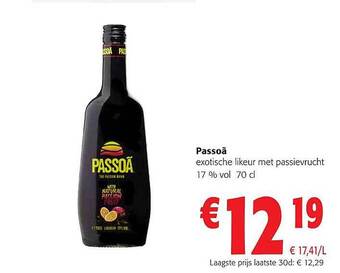 Colruyt Passoã exotische likeur met passievrucht aanbieding