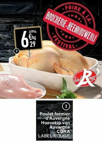 Poulet fermier d`auvergne hoevekip van auvergne cora label rouge