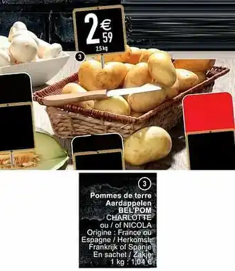 Cora Pommes de terre aardappelen bel`pom charlotte aanbieding