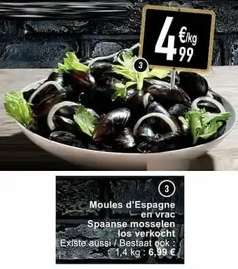 Cora Moules d`espagne en vrac spaanse mosselen los verkocht aanbieding