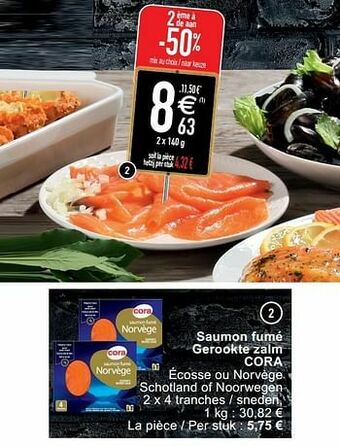 Cora Saumon fumé gerookte zalm cora aanbieding