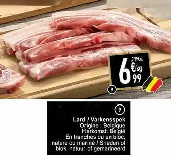 Cora Lard - varkensspek aanbieding