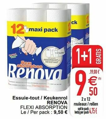 Cora Essuie-tout - keukenrol renova flexi absorption aanbieding