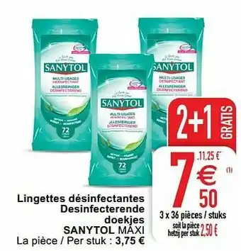 Cora Lingettes désinfectantes desinfecterende doekjes sanytol maxi aanbieding
