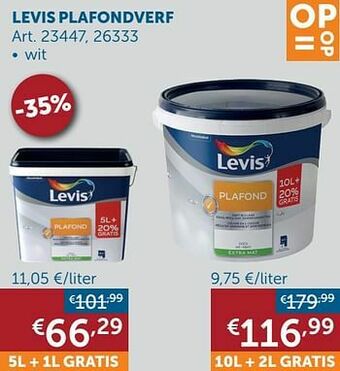 Zelfbouwmarkt Levis plafondverf wit aanbieding
