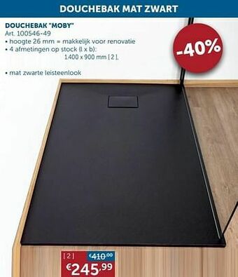Zelfbouwmarkt Douchebak moby aanbieding