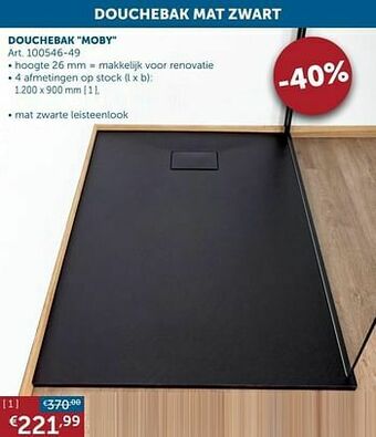 Zelfbouwmarkt Douchebak moby aanbieding