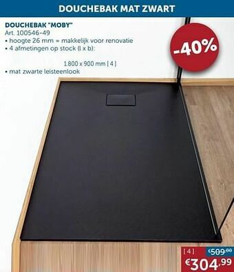 Zelfbouwmarkt Douchebak moby aanbieding