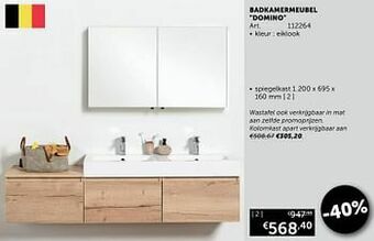 Zelfbouwmarkt Badkamermeubel domino spiegelkast aanbieding