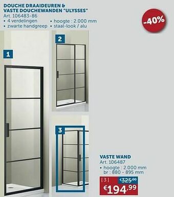 Zelfbouwmarkt Vaste wand aanbieding