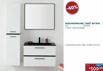 Zelfbouwmarkt Badkamermeubel taro wit mat kolomkast aanbieding