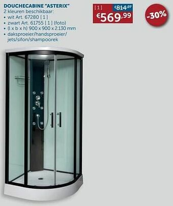 Zelfbouwmarkt Douchecabine asterix aanbieding